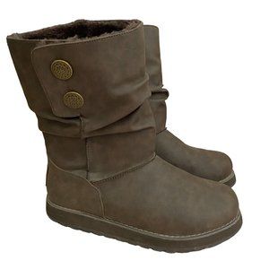 SKECHERS KEEPSAKES LEATHERETTE BLACK WINTER BOOT WOMENS SIZE 7.5